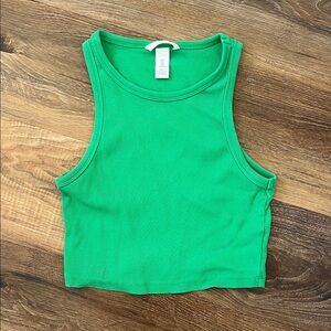 H&M Green Ribbed Crop Tank
